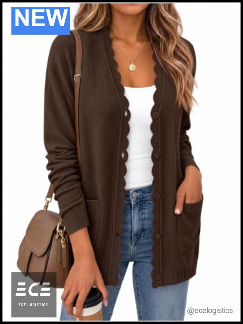 Saodimallsu Womens Oversized Cardigan Button Up V Neck Sweater with Pockets